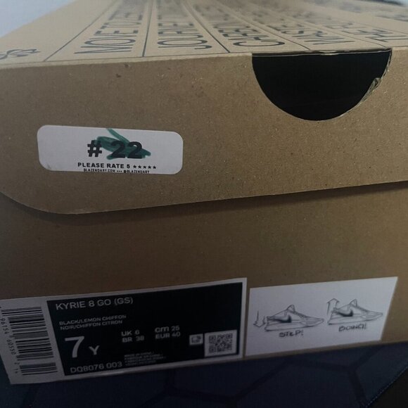 Nike Kyrie 8 GO (GS) Black/Lemon Chiffon DQ8076-003 Size 7Y RARE - Picture 5 of 5